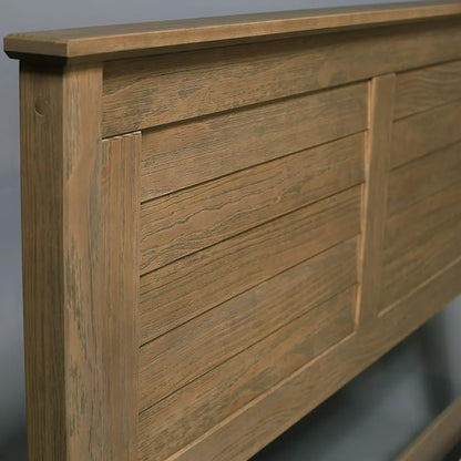 Grain Wood Furniture Greenport Solid Wood Platform Bed, Queen Size, Brushed Hickory