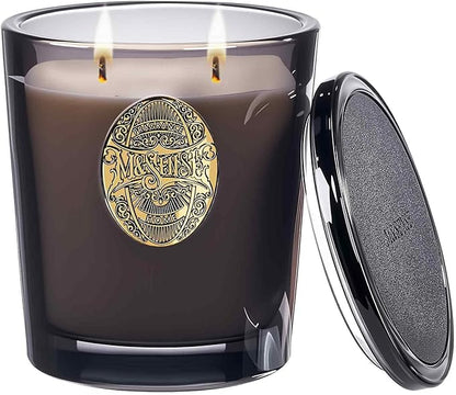 M&SENSE Large Two-Wick Soy Candle | Crisp Chill & Black | 19.8 oz, 120H Burn Time | Luxury Scented Candle for Him,for Relaxation, Gifting, Home Décor | Ideal for Bedroom, Office, Party Ambiance