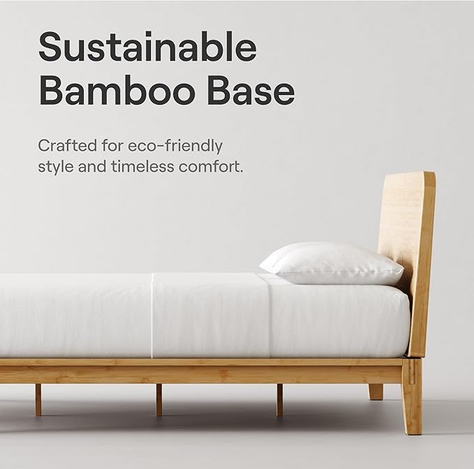 Nectar Bamboo Headboard - Queen - Natural - Attachable to Bamboo Bed Frame (Sold Seperately) - Easy Tool Free Set Up - Contemporary and Durable