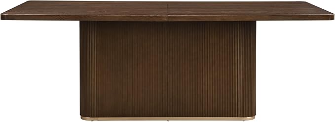 Merax 7-Piece Dining Table Set - 84'' Modern Rubberwood Table & 6 Tub Chairs, Minimalist Open-Back Design for Kitchen Dining Room, Easy Assembly, Beige+Walnut