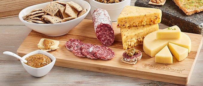 Harry & David Supreme Meat And Cheese Gift Box, Food Gift Basket, Charcuterie Platter, Food Baskets With 4 Cheese Blocks, 4 Sausages, 2 Sets Of Crackers, Relish & Honey Mustard Sauces