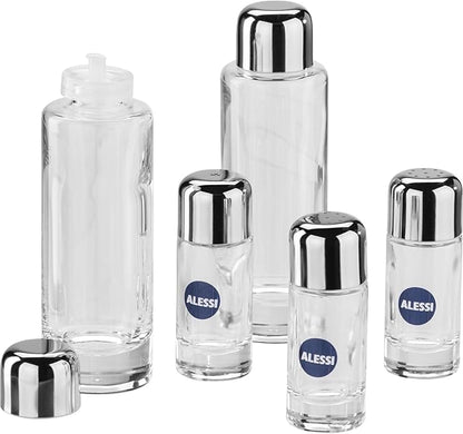 Alessi Pcs Cactus 5 Piece Condiment Set, Silver