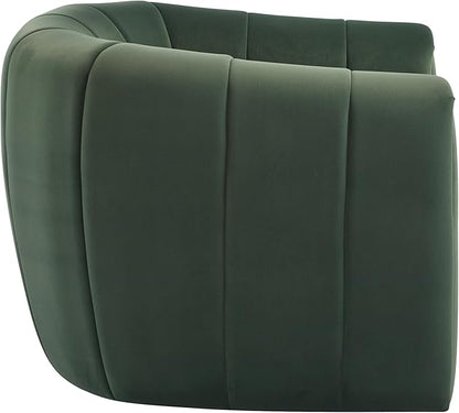Christopher Knight Home Monroe Velvet Swivel Club Chair,Armchair with 360-Degree Rotation,Upholstered Barrel Swivel Sofa Chair for Living Room/Bedroom,Tufted Back,Thick Cushion, Iron Base, Olive Green