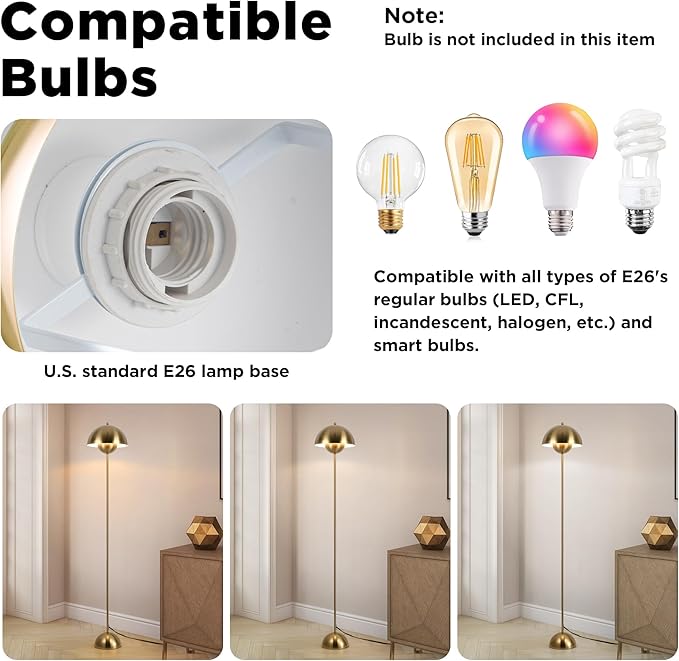 COSYLUX Modern Floor Lamp for Living Room, Industrial Tall Standing Lamp for Bedroom, Metal Shade Reflecting Light Reading Floor Lamp for Office, Nursery Room, Corner(Copperish-Gold)