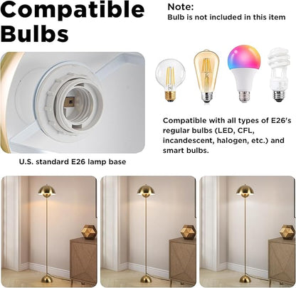 COSYLUX Modern Floor Lamp for Living Room, Industrial Tall Standing Lamp for Bedroom, Metal Shade Reflecting Light Reading Floor Lamp for Office, Nursery Room, Corner(Copperish-Gold)