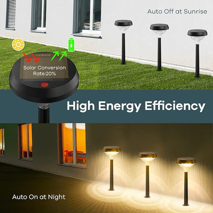 Linkind Solar Lights Outdoor 8 Pack, Solar Pathway Lights, Warm White Landscape Path Lights Waterproof for Walkway Yard Garden Driveway