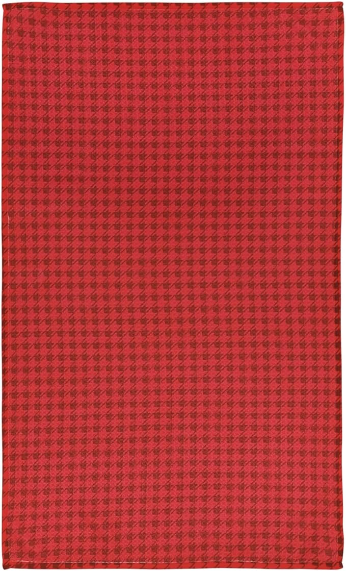 Modern Style Premium Kitchen Tea Towel Super Absorbent Fast Drying Microfiber Red Houndstooth