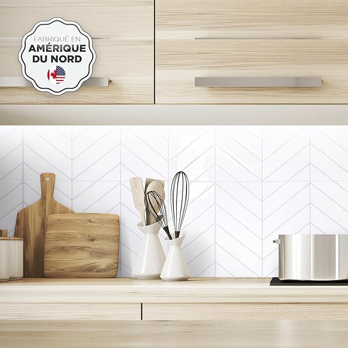 Smart Tiles Peel and Stick Backsplash - X-Large 5 Sheets of 22.56'' x 11.58'' - 3D Adhesive Peel and Stick Tile Backsplash for Kitchen, Bathroom, Wall Tile