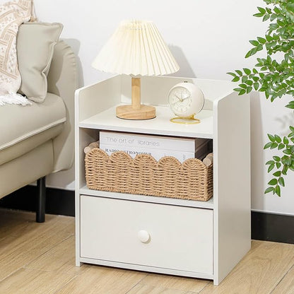 CubesLand Paper Rope Scalloped Edge Toilet Paper Storage Basket, Small Living Room, Bedroom Decor Baskets for Over Toilet Storage Shelf, Shelves and More, with 2 Wooden Handle, Neutral