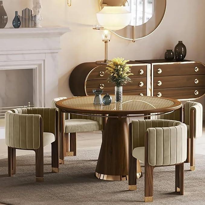 Velvet Fluted Accent Chair for Living Room with Wood Frame, High Resilience Foam, Elegant Modern Armchair (Camel)