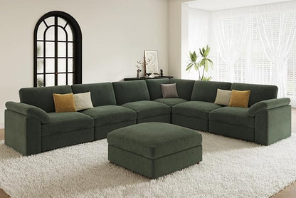 EASE MOOSE Oversized Sectional Modular Sofa,Large U Shape Sectional Couch Wide Deep Seat Modular Cloud Couch,Removable Cover