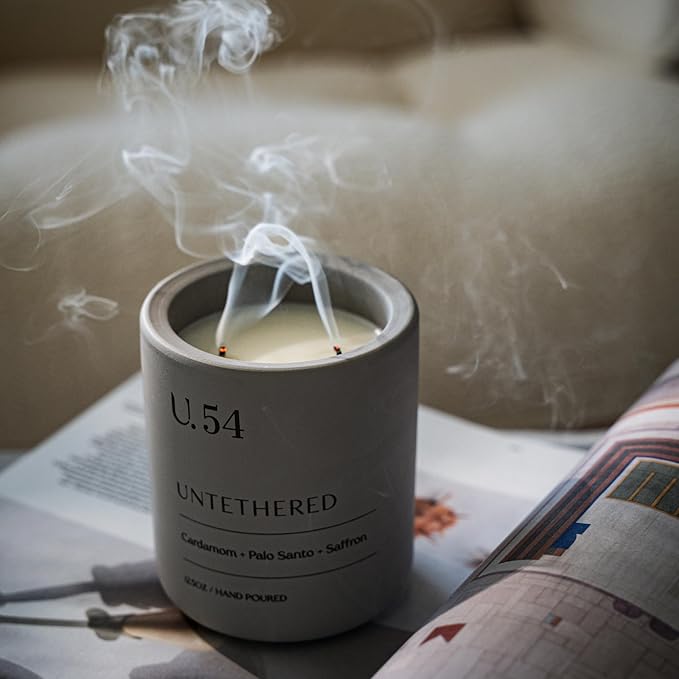 U.54 Luxury Scented Candle – Cardamom, Palo Santo & Amber | Hand-Poured in USA w/ 100% Natural Coconut & Apricot Wax | Double Wick, Long-Lasting Aromatherapy Candle for Home, Gift & Relaxing (12.5 oz)