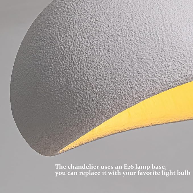 JAYMP 30cm Mini Size Wabi Sabi Pendant Light for Dining Room Kitchen Island Hallway Modern Hanging Lamp E26 Base Japanese Style Bird Nest Shape Lighting Fixture (Matte White,B Shape, 11.8“ Small Size)