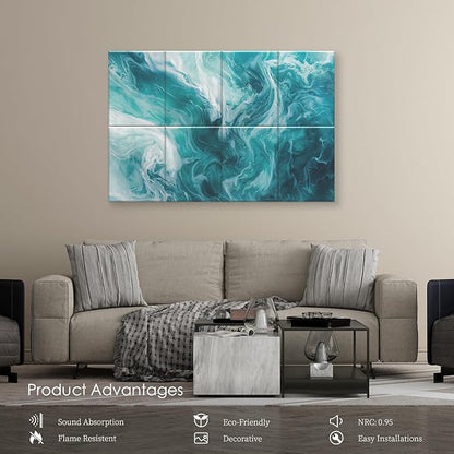 8-Pack Art Acoustic Panels Sound Absorbing Panels, 48x32 Inch Decorative Acoustic Panels, Sound Absorbing Wall Art with Nano Glue for Recording and Home Studio, Office,Conference