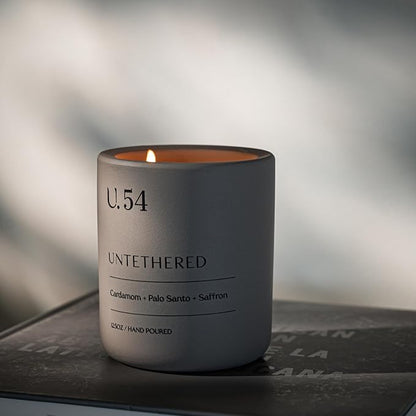 U.54 Luxury Scented Candle – Cardamom, Palo Santo & Amber | Hand-Poured in USA w/ 100% Natural Coconut & Apricot Wax | Double Wick, Long-Lasting Aromatherapy Candle for Home, Gift & Relaxing (12.5 oz)