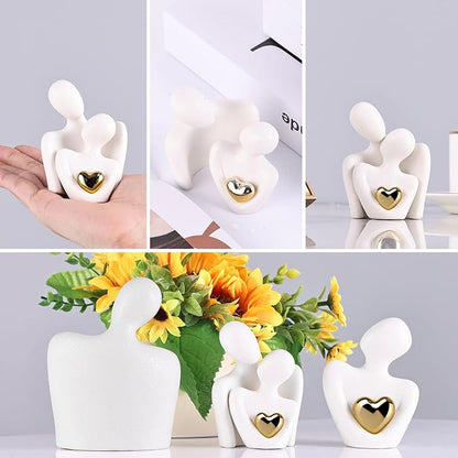 Mini Couple Statue Tv Stand Decor Items for Living Room Home Decor,Bedroom Decor for Couples Sculpture for Anniversary Wedding,Love Gifts for Couples 2025,Knick Knacks for Shelve (White, 3.15in)