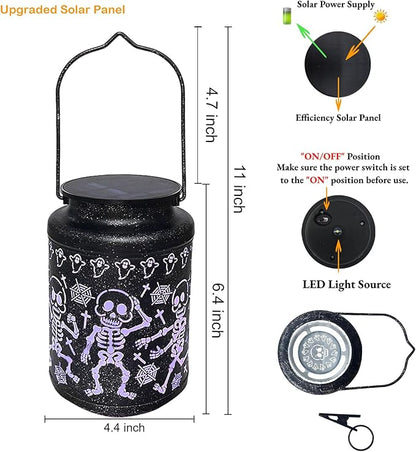 Light Up Skeletons for Halloween Decorations, Metal Hanging Scary Solar Skeleton Lights Outdoor for Garden, Pathway, Porch & Patio Lighting, Spooky Halloween Gift Ideas