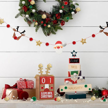 Allruyee 1500 Pieces Christmas Pom Pom Tinsel Glitter Pom Pom Balls for Crafts and Decorations(4 Sizes, Gold, White, Red, Green)