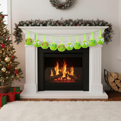 Liliful 18 Pcs Lime Green Furry Christmas Ball Ornaments3.15 Inch Bow Xmas Furry Ornaments Hanging Christmas Pom Pom Ball Decorations for Home Xmas Tree Party Supplies Wall Decor(Style 4,Multicolor)