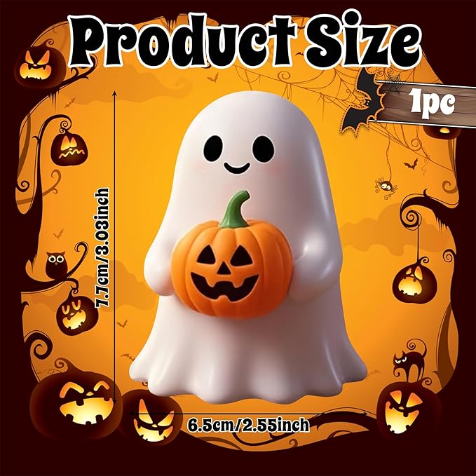 Halloween Ghost with Figurine - Cute Rock Ghost for Gift Props Funny Ghost Statue,Tabletop Home Decor Ghosts Halloween Decorations Indoor