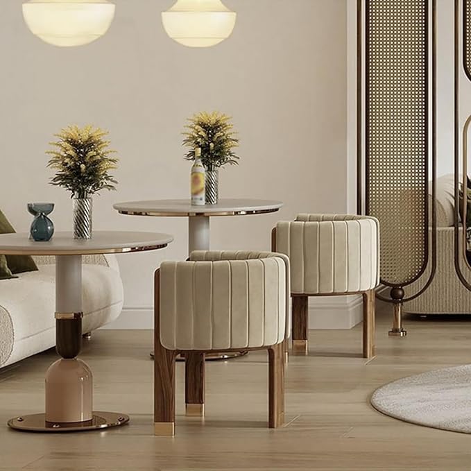 Velvet Fluted Accent Chair for Living Room with Wood Frame, High Resilience Foam, Elegant Modern Armchair (Camel)