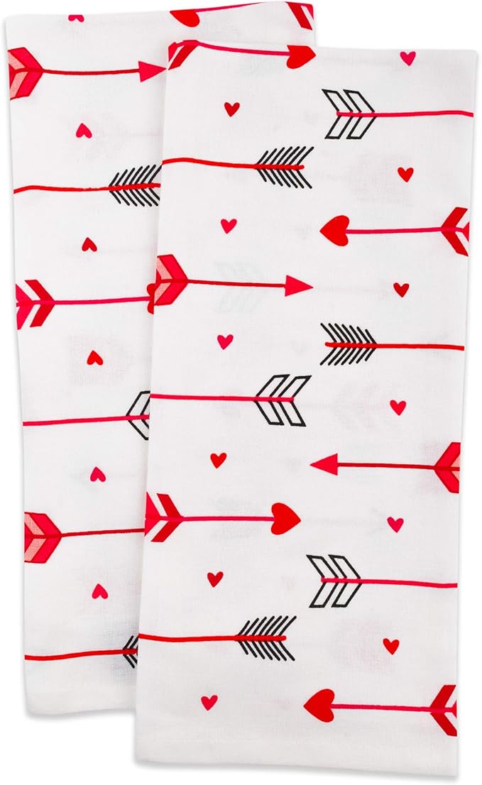 DII Valentine Kitchen Towels Set of 3 Arrow Collage 18x28 Dish Towels