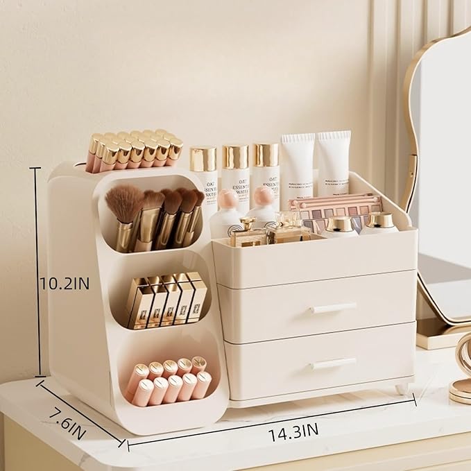 Makeup Organizer with Drawers for Vanity,Spacious Cosmetic Display Case,Perfect Storage Solution for Your Beauty Essential