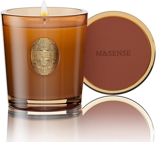 M&SENSE Natural Soy Candle | Hot Cocoa & Brown | 9.2 oz, 50H Burn Time | Luxury Scented Candle for Relaxation, Gifting, Home Décor | Ideal for Bedroom, Office, Party Ambiance