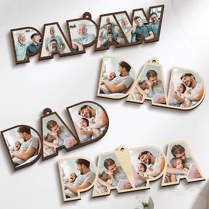 Custom Dad Photo Ornament 2025, Dads Christmas Ornaments, Papa Photo Collage, Personalized Wooden Family Ornament 2025, Special Dads Gift, for Papa, New Dad Gift