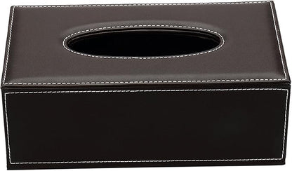 KINGFOM 3PCS/SET Desk Organizer Sets Leatherette Office Accessories Supplies Including Tissue Holder,Pencil Holder and Business Name Cards Stand Brown