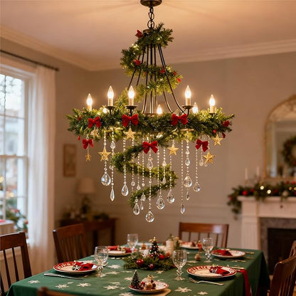 9FT Halloween Garland with Artificial Norfolk Pine - Halloween Decorations, Fall Decor, Greenery for Indoor, Mantle, Wall, Table, Outdoor Christmas Decor, Christmas Decorations