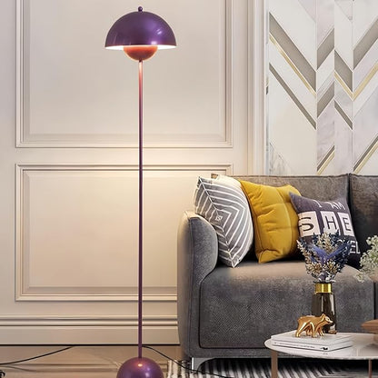 COSYLUX Modern Floor Lamp for Living Room, Industrial Tall Standing Lamp for Bedroom, Metal Shade Reflecting Light Reading Floor Lamp for Office, Nursery Room, Corner(Pearl Purple)
