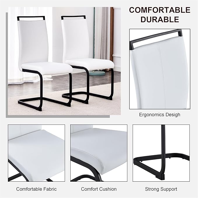 Glass Dining Table Set for 8, 71" Kitchen Table and 8 PU Leather Chairs, Tempered Glass Top and MDF Base, 9-Piece Table Set Ideal for Living Room