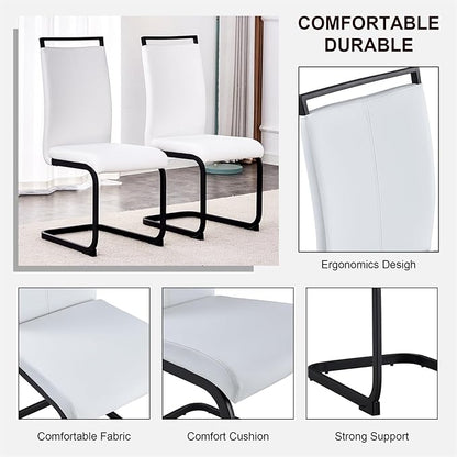 Glass Dining Table Set for 8, 71" Kitchen Table and 8 PU Leather Chairs, Tempered Glass Top and MDF Base, 9-Piece Table Set Ideal for Living Room