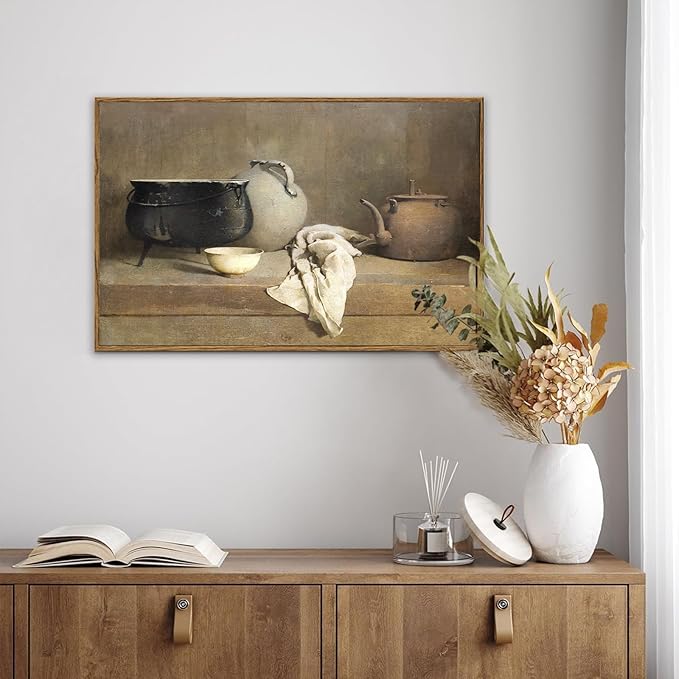 KBKBART Framed Vintage Wall Art, Farmhouse Kitchen Wall Art Prints Country Wall Decor, Vintage Rustic Kitchen Sign Canvas Painting, Kitchen Decor Canvas Wall Art for Dining Room, Bedroom, Living Room, Gallery, Vintage Wall Decor(16"x24")