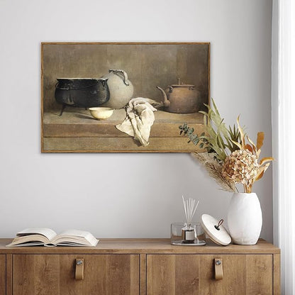 KBKBART Framed Vintage Wall Art, Farmhouse Kitchen Wall Art Prints Country Wall Decor, Vintage Rustic Kitchen Sign Canvas Painting, Kitchen Decor Canvas Wall Art for Dining Room, Bedroom, Living Room, Gallery, Vintage Wall Decor(16"x24")