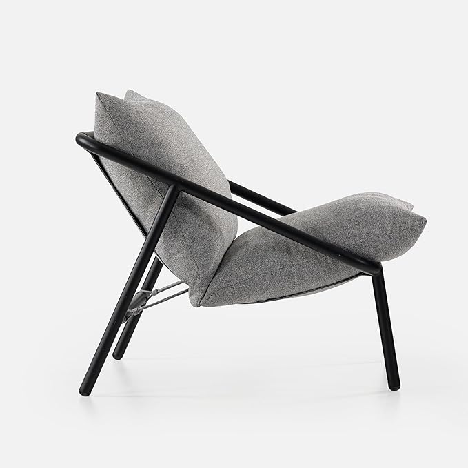 ZINUS Ada Sling Accent Chair, Metal Framed Armchair with Shredded Foam Cushioning, Light Grey