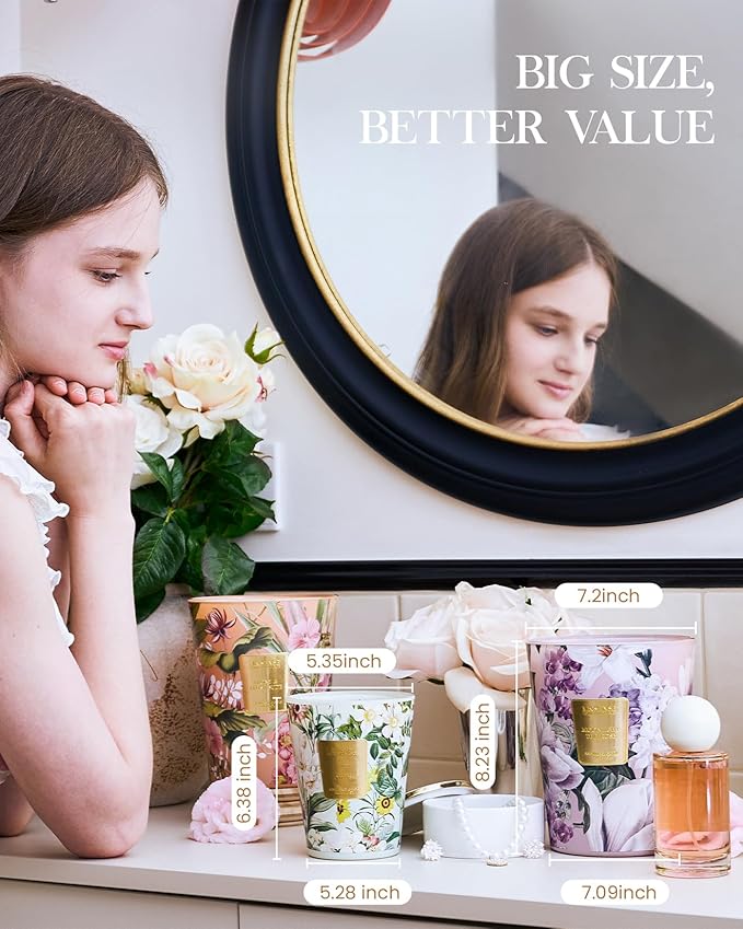 M&SENSE Roasted Coffee Scented Candle, 3 Wick Soy Natural Wax Fall Winter Candles, 35oz 150H Long Lasting, Stress Relief Festival Thanksgiving Christmas Home Fragrance Housewarming Gifts