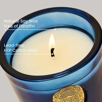 M&SENSE Natural Strong Summer Soy Candle | Summer's Night & Blue | 9.2 oz, 50H Burn Time | Luxury Scented Candle for Relaxation, Gifting, Home Décor | Ideal for Bedroom, Office, Party Ambiance