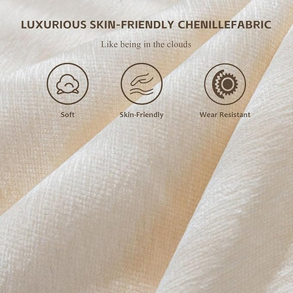 SoarFlash Chenille Sectional Sofa, Comfy Modular Coush Sofa with Ottoman, Modern 3 Seat Recliner Deep Seat Sofa Set for Living Room,Light Coffee