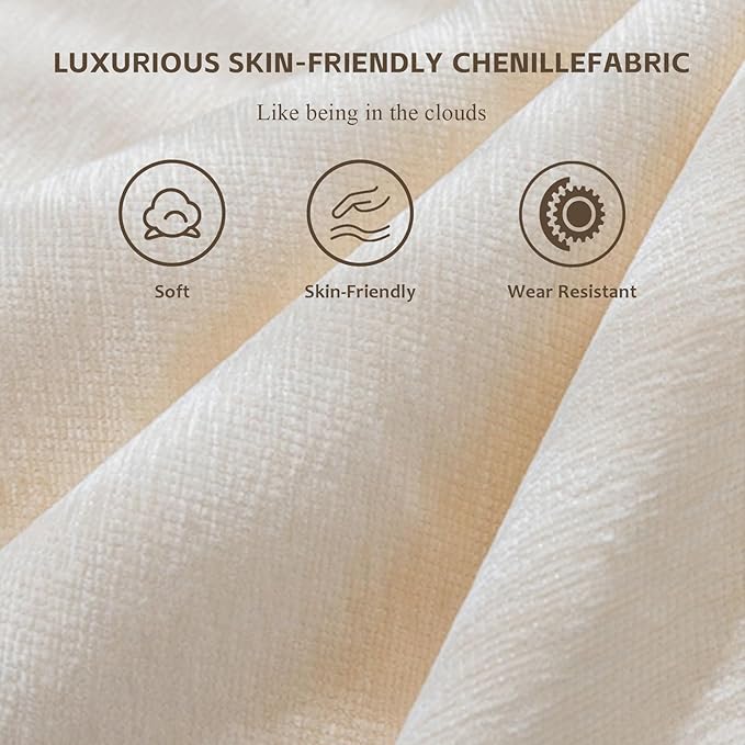 SoarFlash Chenille Sectional Sofa, Comfy L/U Shaped Modular Coush Sofa with Ottoman, Modern 4 Seat Couch Deep Seat Sofa Set for Living Room,Light Coffee