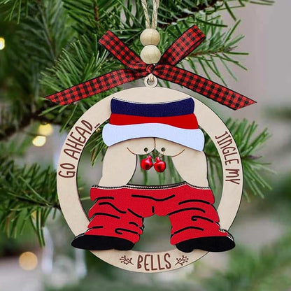 Funny Christmas Ornaments 2025, Exchange Funny Ornaments for Adults, Naughty Ugly Christmas Tree Ornaments Wooden, Inappropriate Dirty Santa Ornament - Unique Christmas Ornaments