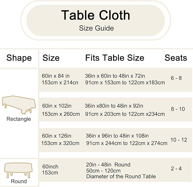 Ivory 6 Pack Round 60 Inch Tablecloth, Premium Polyester Table Cloth Washable Table Cover Stain and Wrinkle Resistant Decorative Table Cover for Party Wedding