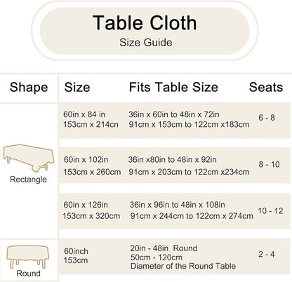 Ivory 6 Pack Round 60 Inch Tablecloth, Premium Polyester Table Cloth Washable Table Cover Stain and Wrinkle Resistant Decorative Table Cover for Party Wedding