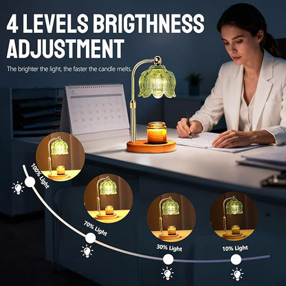 GEEZO Fragrance Candle Warmer Lamp，Electric Candle Warmer with Timer & Dimmer，Mom Christmas Birthday Gifts for Women, House Warming Gifts New Home Bedroom Decor