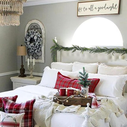 2 Pack Artificial Christmas Garland Decoration 5.9 Ft Norfolk Pine Garland Winter Garland for Fireplace Stairs Cabinet Home Table Outdoor Decor