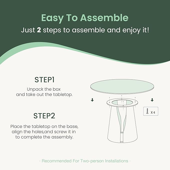 POVISON Round Dining Table for 4, 47" Modern Dining Room Table, Glass Dining Tabletop with Bronze Carbon Steel Pedestal for Dining Room (Dining Table Only)