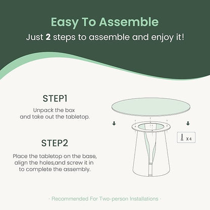 POVISON Round Dining Table for 4, 47" Modern Circle Dining Table, Glossy Black Sintered Stone Dining Tabletop with Black Carbon Steel Pedestal for Living Room (Dining Room Table Only)