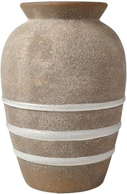 Mikasa Textured Stripe Ceramic Vase, 6.89x6.89x10.04