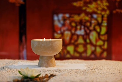 BLUEME Happiness - Yuzu & Ginger, Luxury Candle w/Essential Oils, 3 Wick, Hand-Poured Soy, Cotton Wick, Ceramic